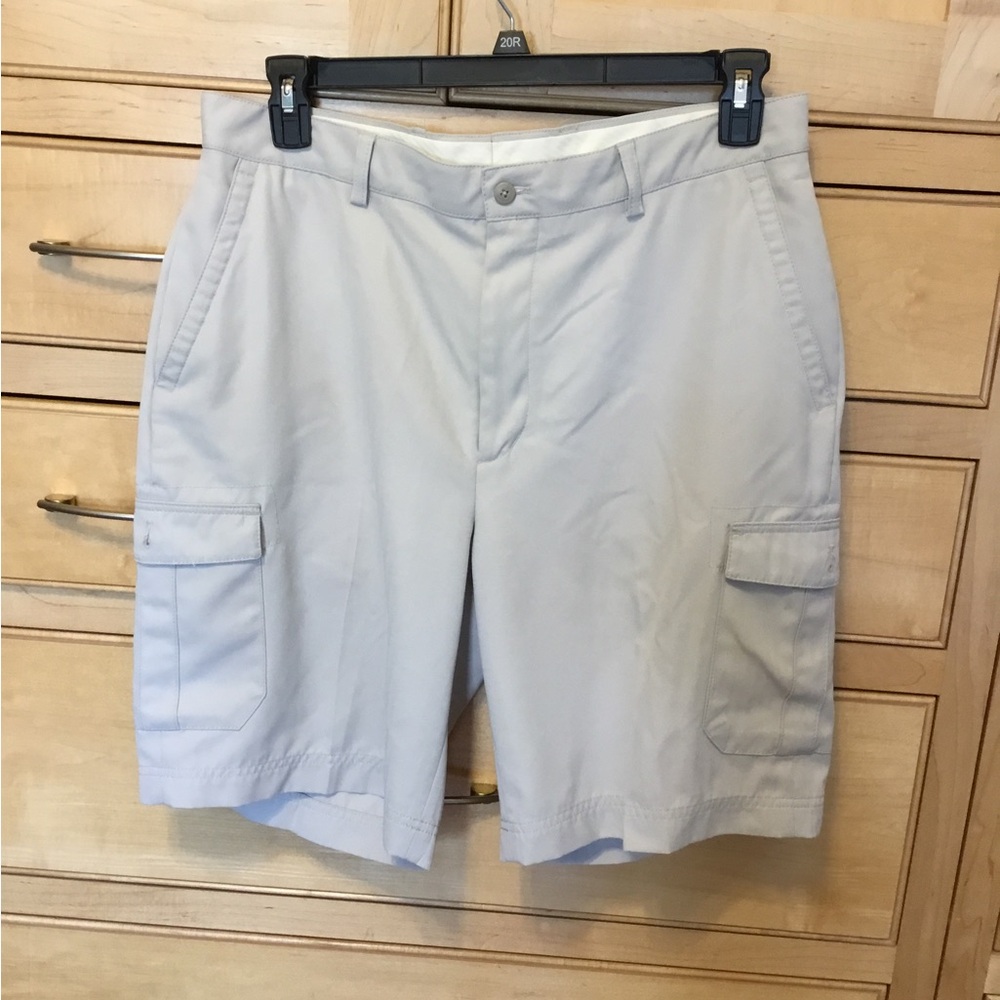 ISLAND REPUBLIC MENS CARGO Shorts 34 beige dressy/golf/casual 6 pockets!